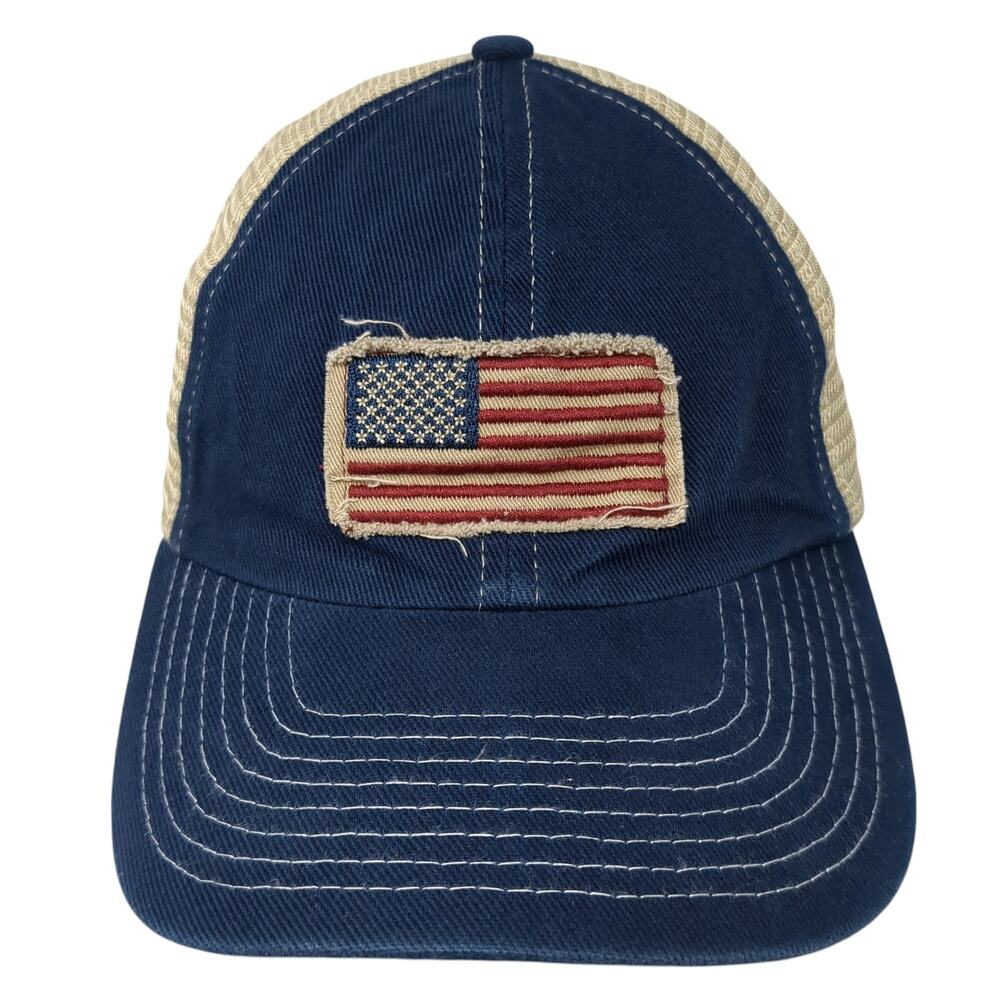 American Flag Patch Snapback Mesh Back Trucker Ha… - image 1